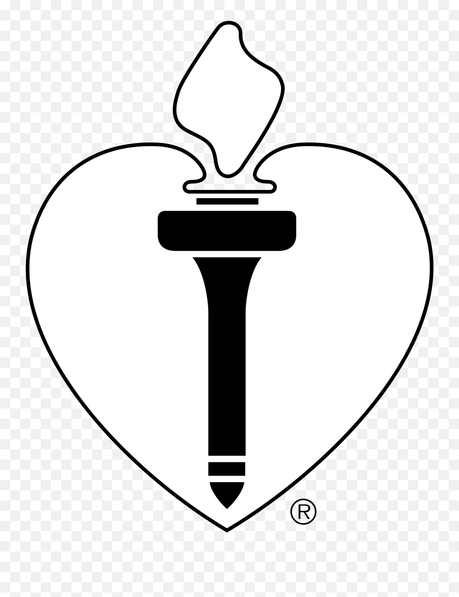 American Heart Association Logo Black - Vertical Emoji,American Heart Association Logo