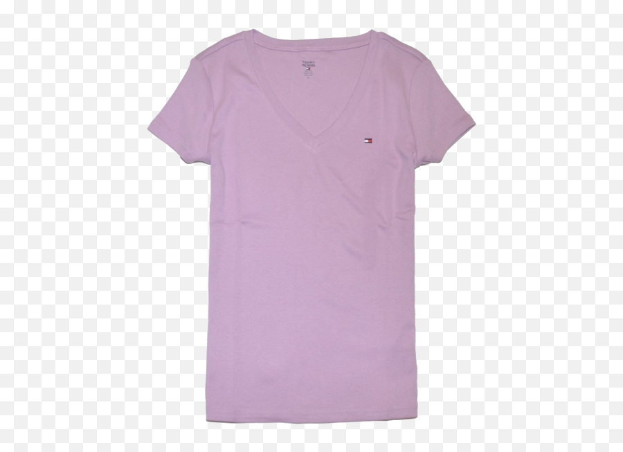 Tommy Hilfiger T - Shirts Tommy Hilfiger Slim Fit Vneck Women Logo Tshirt Light Purple V Neck Shirt Emoji,Logo T Shirts