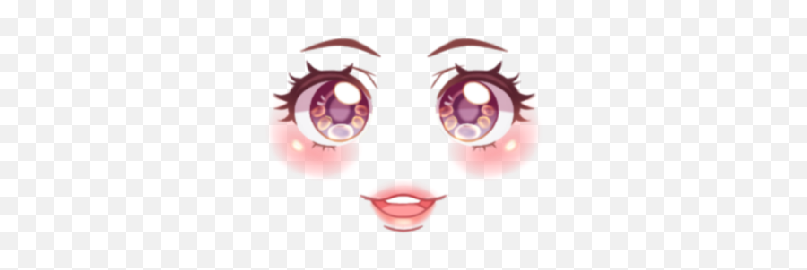 Kawaii Pink Anime Face - Roblox Roblox Anime Face Emoji,Anime Face Png