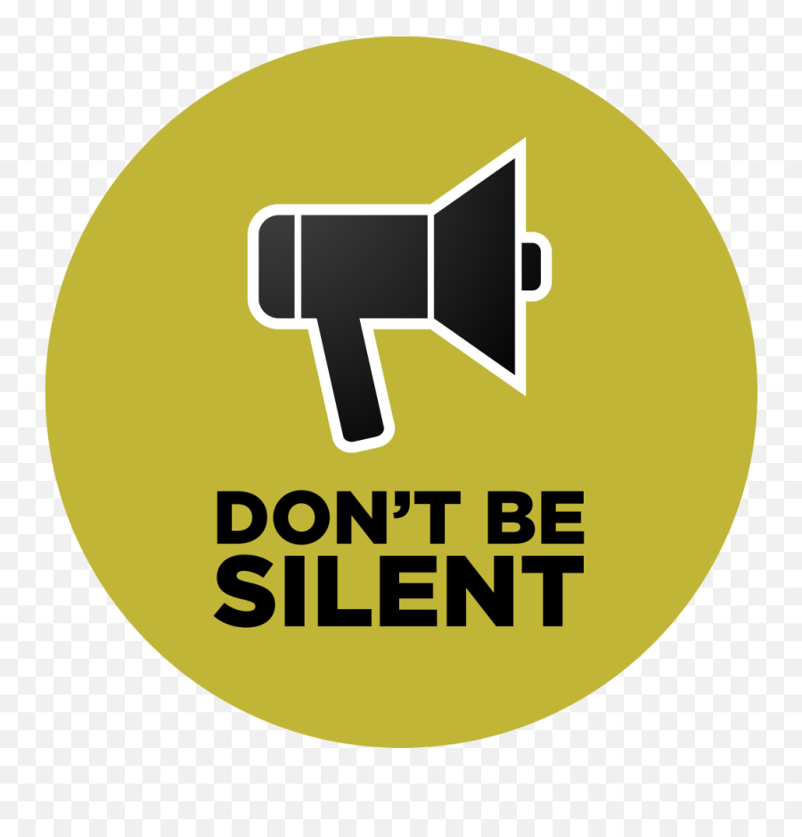 A Golden Circle Contains A Black Megaphone And The Clipart - Do Not Be Silent Logo Emoji,Golden Circle Png