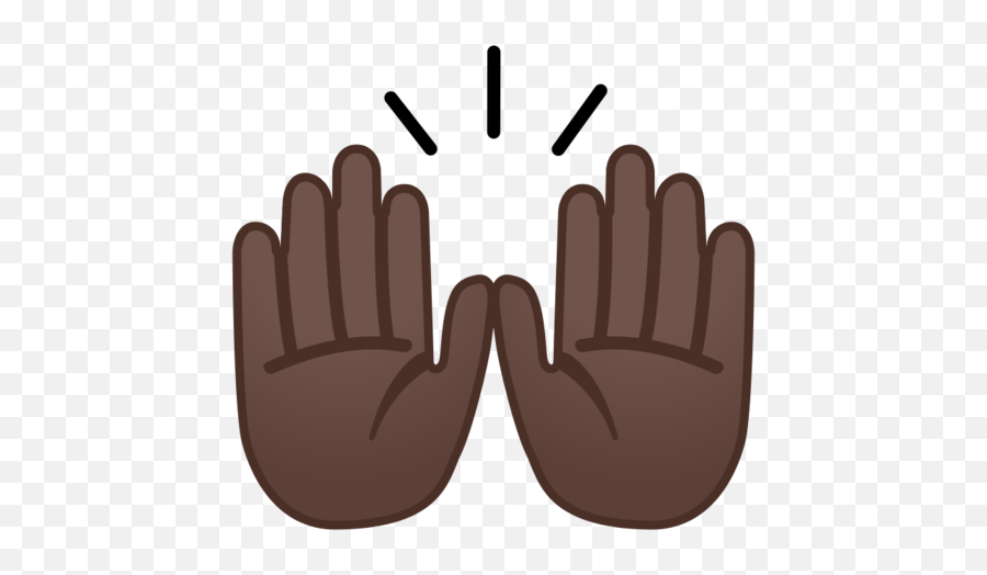 Raising Hands Dark Skin Tone Emoji - Black Hand Emoji,Hand Emoji Png