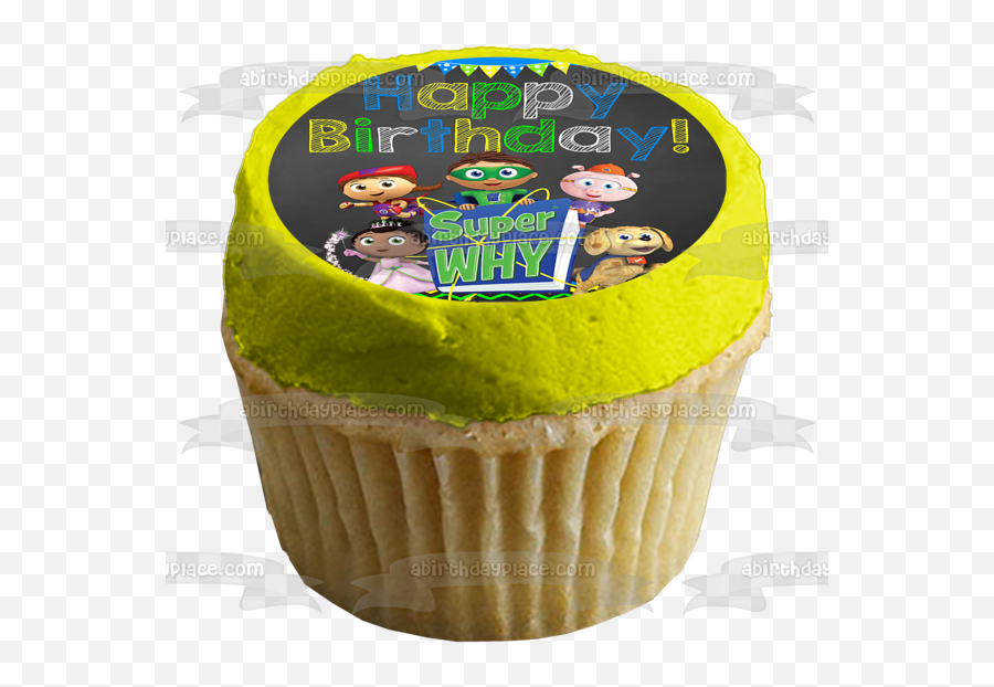 Super Why Happy Birthday Banner Woofster Princess Pea Whyatt Red Riding Hood Pig Edible Cake Topper Image Abpid08748 - Coco Melon Cupcakes Woth Cody Emoji,Happy Birthday Banner Png