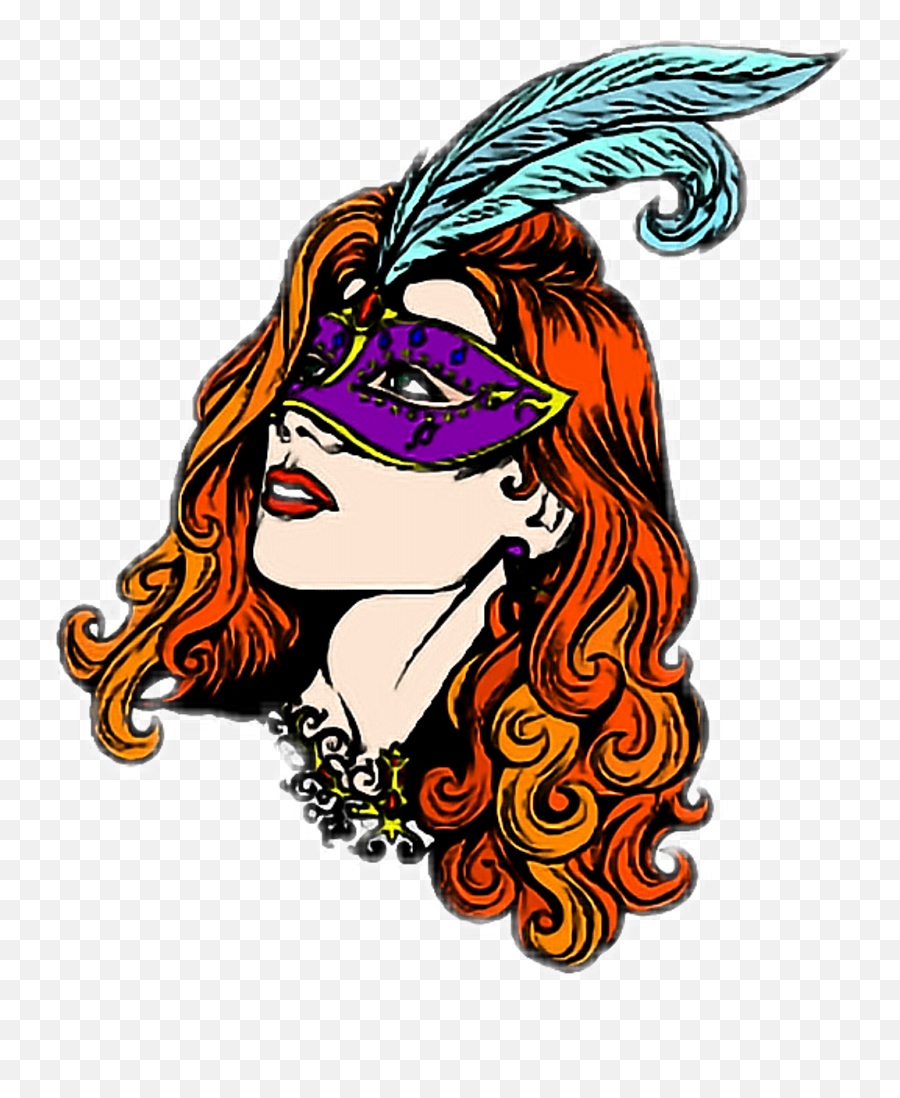 Masked Mask Woman Colorful Masquerade Masqurade Covered Emoji,Masquerade Mask Clipart Png