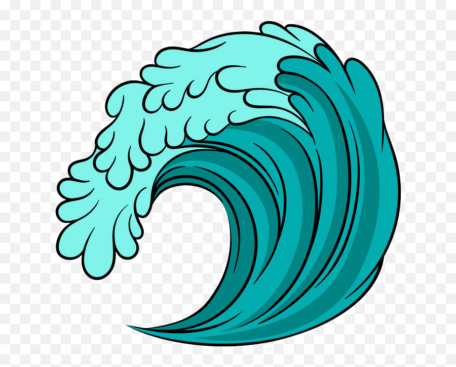 Blue Sea Wave Clipart Transparent - Vertical Emoji,Wave Clipart