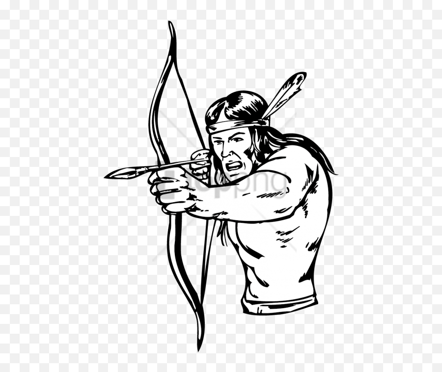 Free Png Native American Bow And Arrow Drawing Png - Native Indigenous Sports Drawing Emoji,Bow And Arrow Clipart