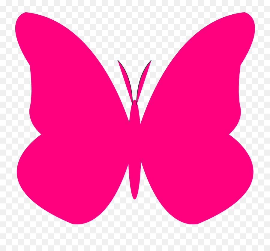 Butterfly Pink Silhouette Png Picpng - Pink Butterfly Clipart Emoji,Butterfly Silhouette Png