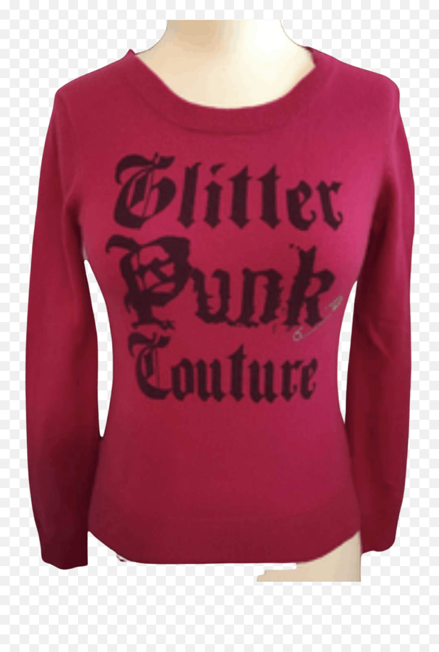 Juicy Couture Glitter Punk Cashmere - Long Sleeve Emoji,Juicy Couture Logo