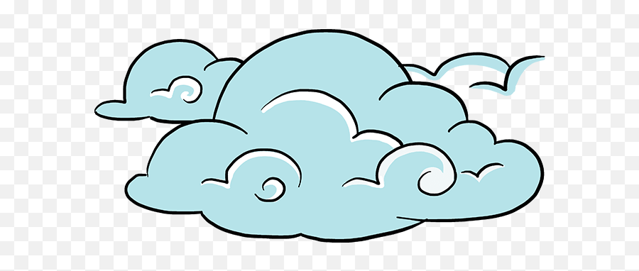 Easy Drawing Of Clouds Png Download - Draw Clouds Emoji,Cartoon Cloud Png