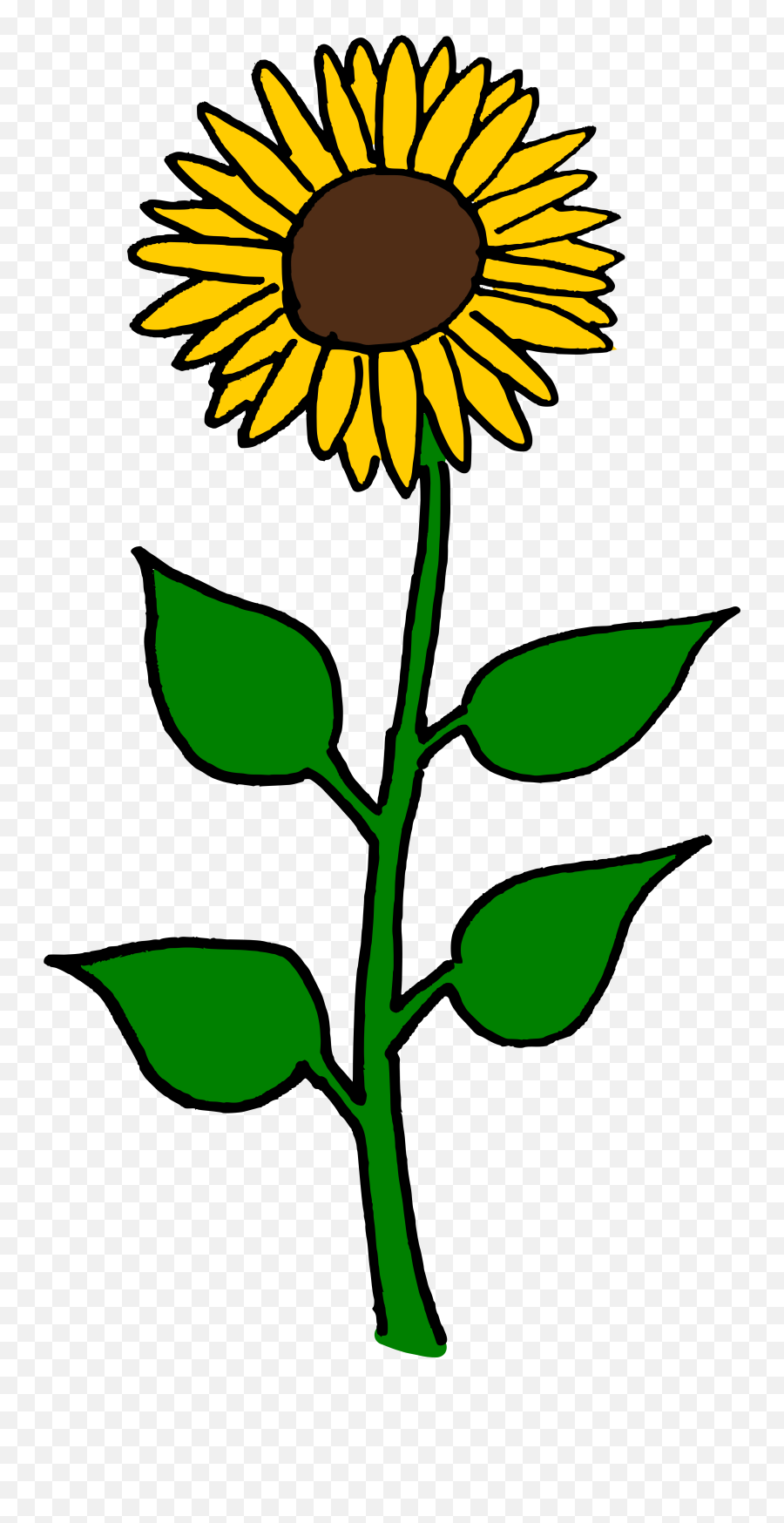 Clipart Leaf Sunflower Clipart Leaf - Sunflower Stem Clipart Png Emoji,Sunflower Clipart