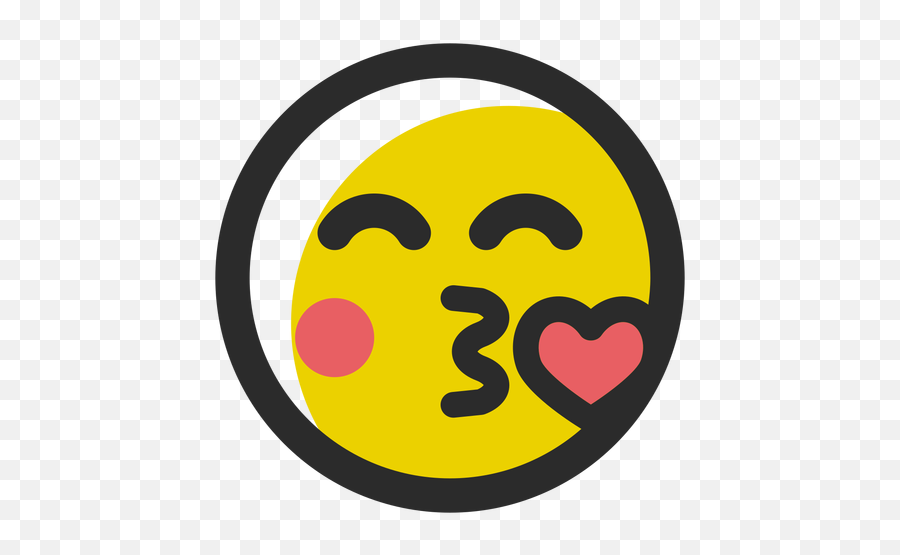 Kissing Heart Colored Stroke Emoticon Emoji,Beso Png