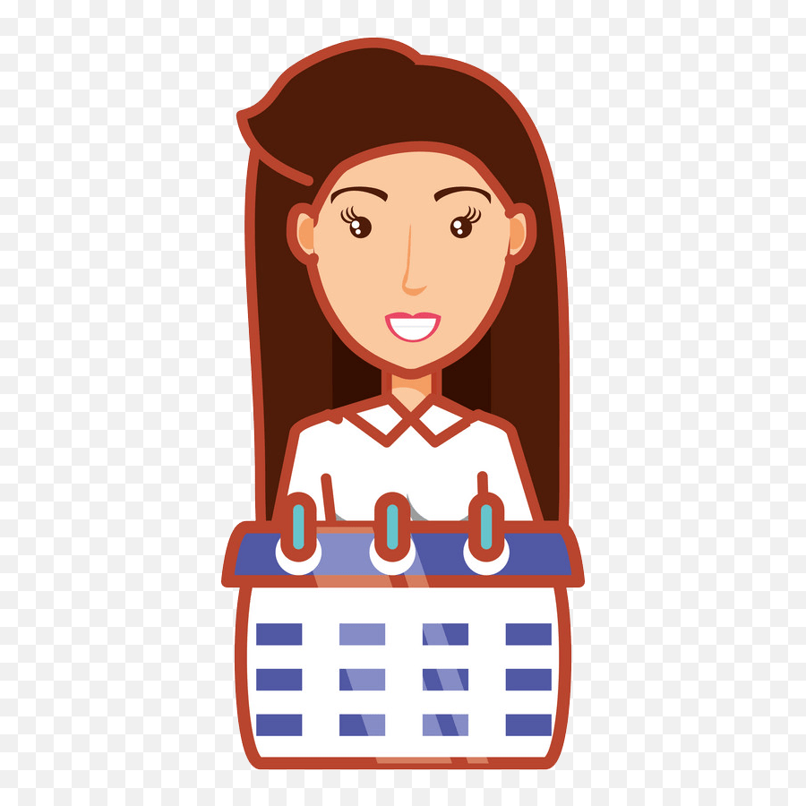 Young Woman With Calendar Reminder Png - Happy Emoji,Reminder Clipart
