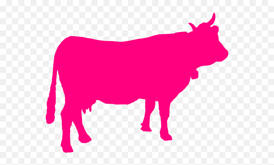 Cow Silhouette Free Download Clip Art - Pink Cow Silhouette Emoji,Cow Clipart