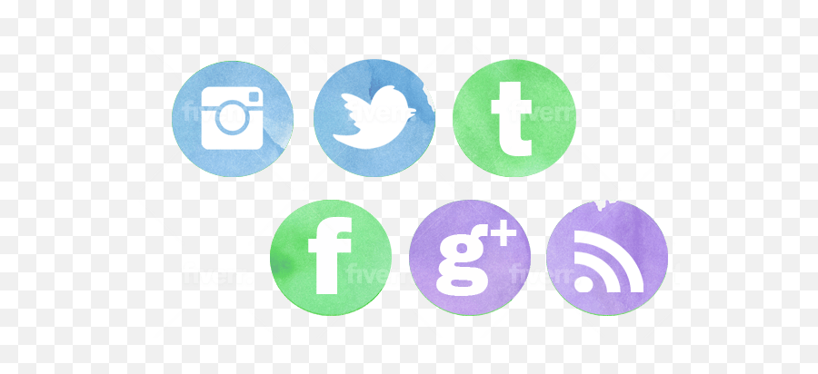 Make Watercolor Social Media Icons By Artpoliticslife Fiverr Emoji,Watercolor Banner Png
