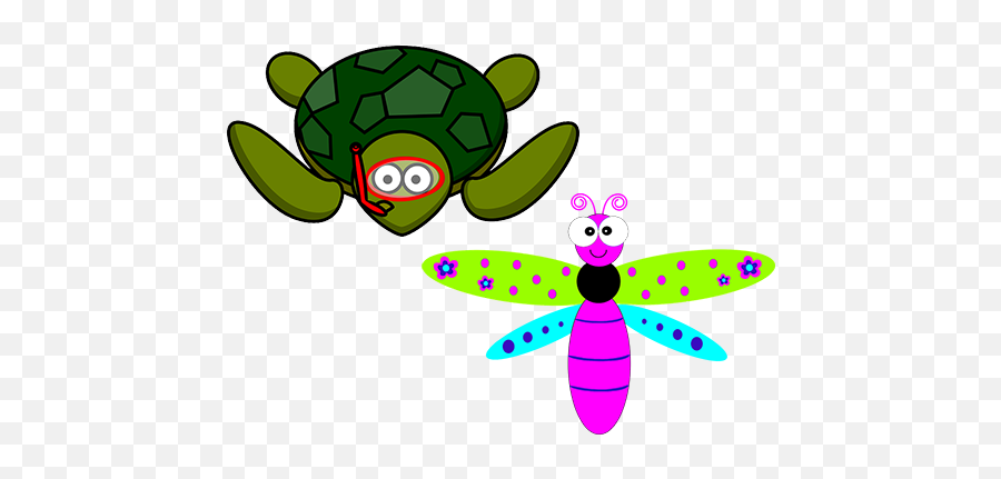 Dragonfly And Turtle - A To Z Building Blocks Emoji,Cartoon Turtle Png