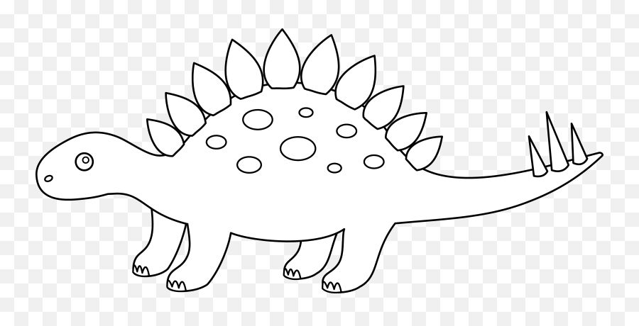 Download Hd Cute Dinosaur Clipart Black - Dinosaur Clipart Outline Emoji,Dinosaur Clipart Black And White