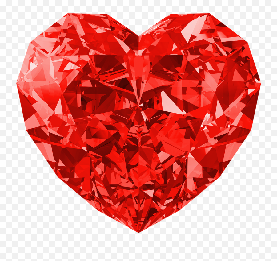 Diamond Isolated Transparent - Red Heart Diamond Art Emoji,Diamond Transparent