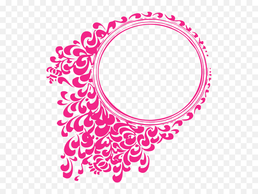 Pink Oval Frame Clip Art At Clker - Circle Frame Hd Png Emoji,Oval Frame Png