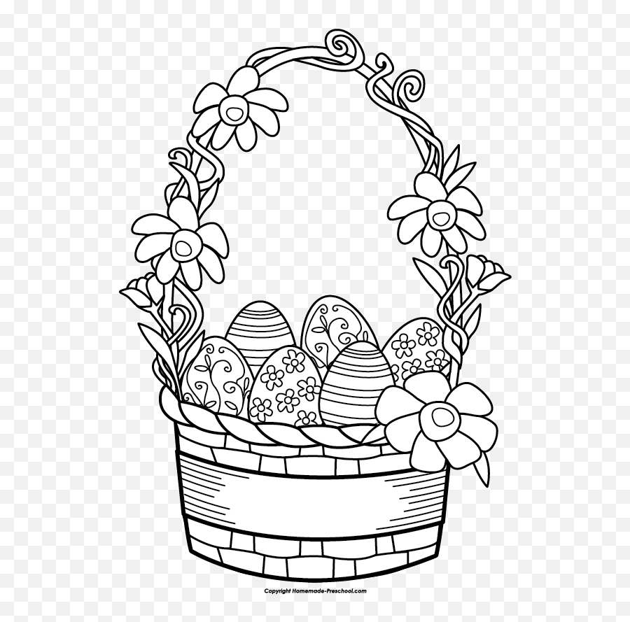 Free Easter Basket Clipart - Cool Easter Basket Drawings Emoji,Easter Sunday Clipart