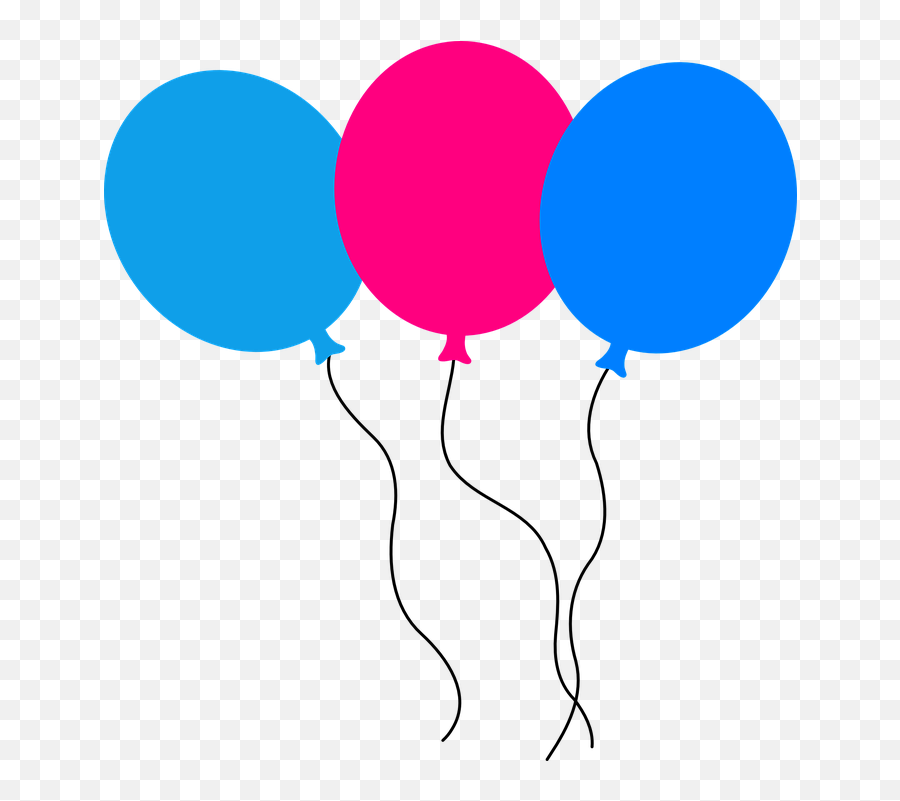 Balloons Decoration Blue - Free Vector Graphic On Pixabay Pink And Blue Balloons Clipart Emoji,Pink Balloons Png