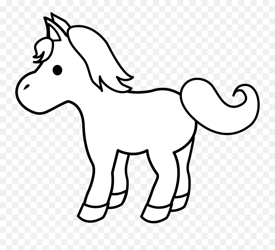 Cute Pony Line Art - Free Clip Art Horse Clip Art Cute Clip Art Black And White Pony Emoji,Horse Clipart