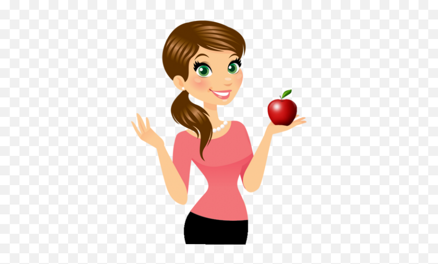 Teacher Hd Clipart With Apple In Hand Digital Animation Emoji,Teacher Apple Png