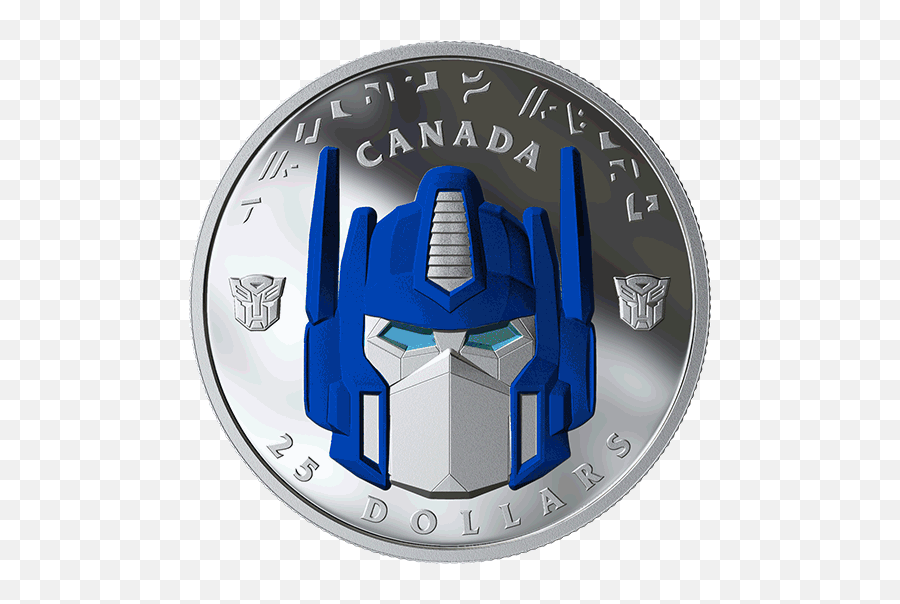 Optimus Prime Silver Coin - Canadian Mint Transformers Coin Emoji,Decepticons Logo