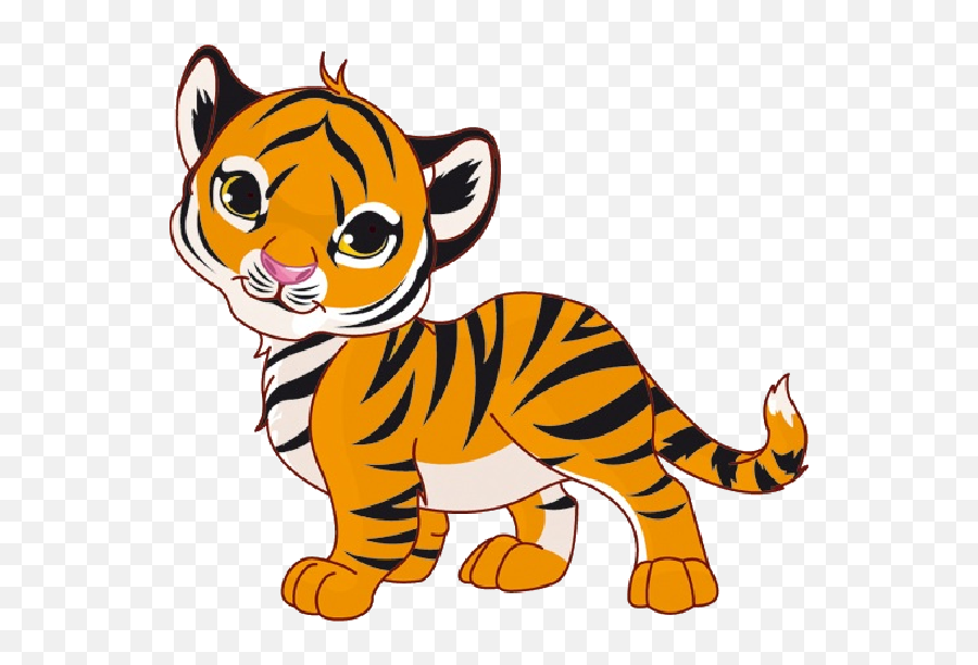Tiger Cubs Cute Cartoon Animal Images - Tiger Clipart Emoji,Cubs Clipart