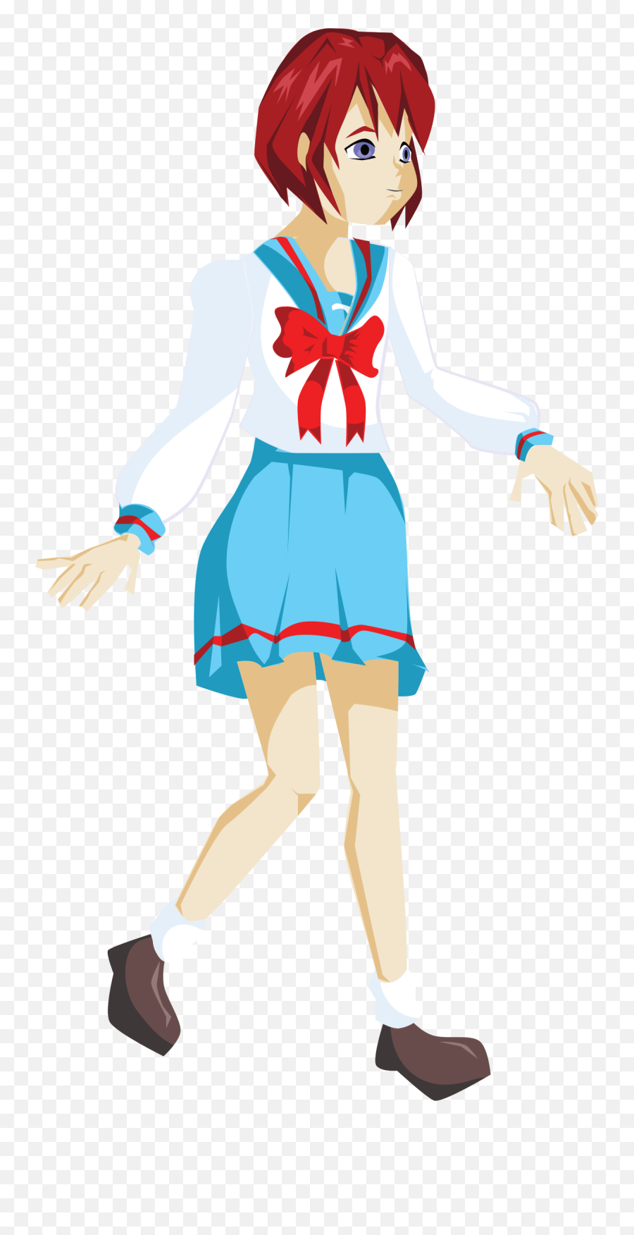 Anime School Girl Clipart - Anime Girl School Hd Png Emoji,Anime Clipart