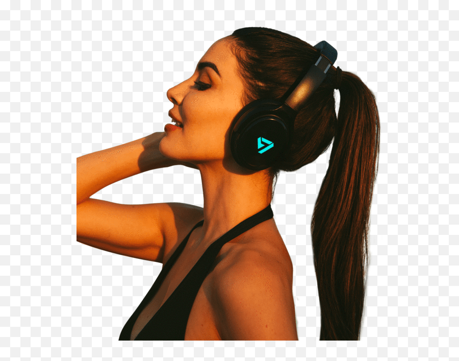 Svn Sound Neon Bluetooth Headphones - Girl Listening Song With Headphone Png Emoji,Headphones Png