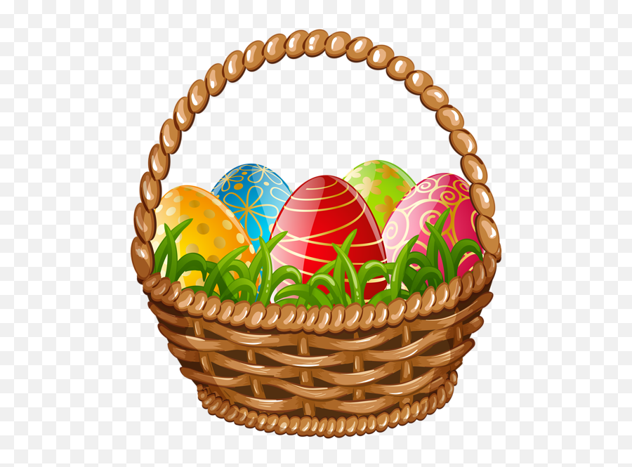 Easter Egg Basket Png Clip Art Image - Easter Egg Basket Png Emoji,Easter Basket Png