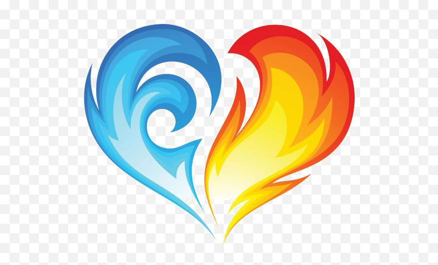 Fire Heart Clip Art - Fire And Ice Heart 564x564 Png Fire Heart Emoji,Heart Clipart