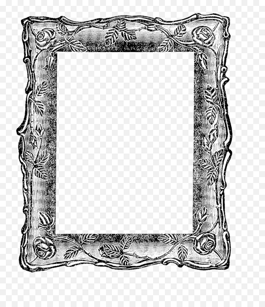 Download Hd Vintage Square Mirror Frame - Clip Art Old Frame Emoji,Free Vintage Clipart