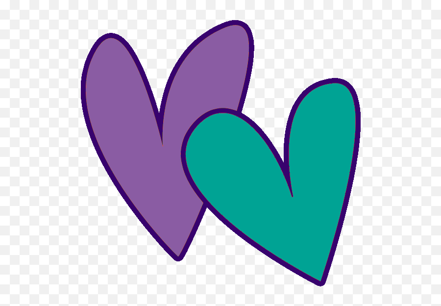 Teal Double Heart Clipart Emoji,Purple Heart Clipart