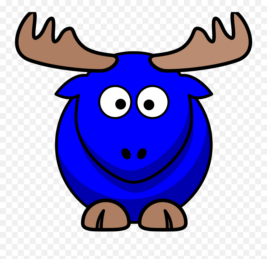 Blue Moose Cartoon Clip Art - Purple Moose Clipart Emoji,Moose Clipart