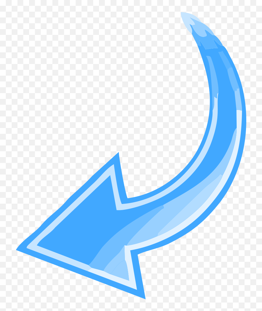 Blue Curved Arrow Pointing Left - Curved Arrow Transparent Transparent Curved Arrow Emoji,Arrow Transparent