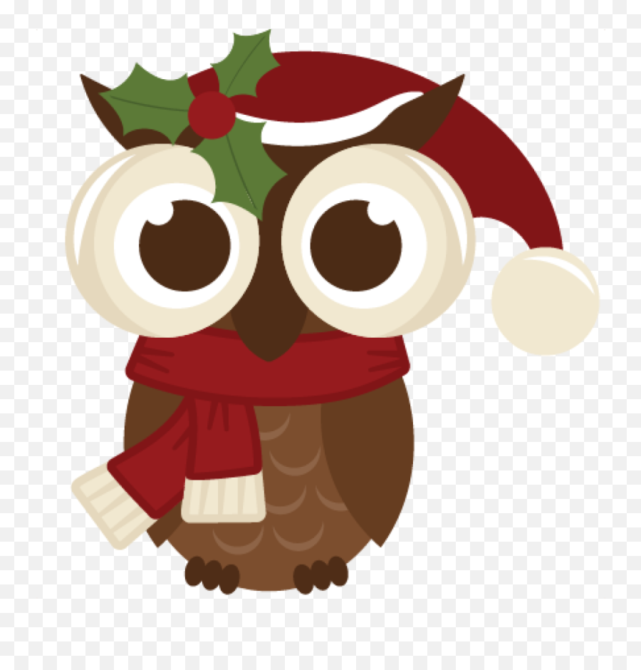 Download Hd Cute Christmas Owl Clipart - Christmas Owl Png Christmas Clipart Owl Free Emoji,Cute Owl Clipart
