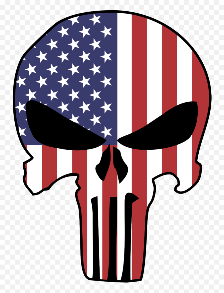 Punisher Blue Lives Matter Clipart - American Flag Punisher Skull Emoji,Matter Clipart