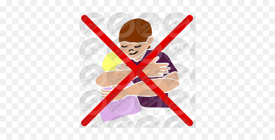 No Hugs Stencil For Classroom Therapy - Baseball Equipment Emoji,Hugs Clipart