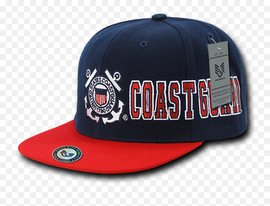 S005 - Us Coast Guard Cap Flat Bill Snap Back Bluered Emoji,U.s. Coast Guard Logo
