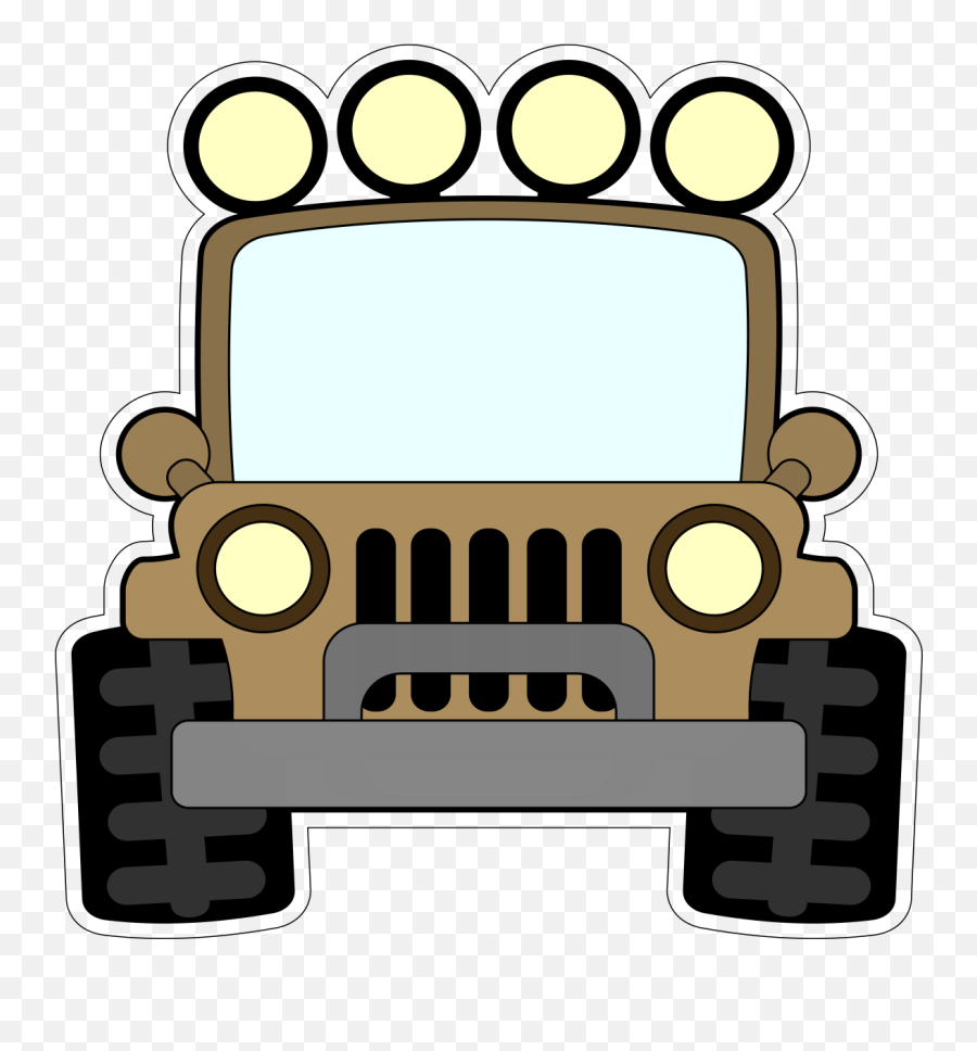 Cartoon Safari Jeep With Animals Clipart - Full Size Clipart Emoji,Baby Jungle Animals Clipart