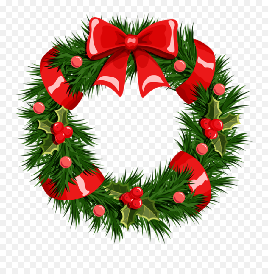 Free Christmas Garland Transparent - Christmas Wreath Clipart Emoji,Garland Clipart