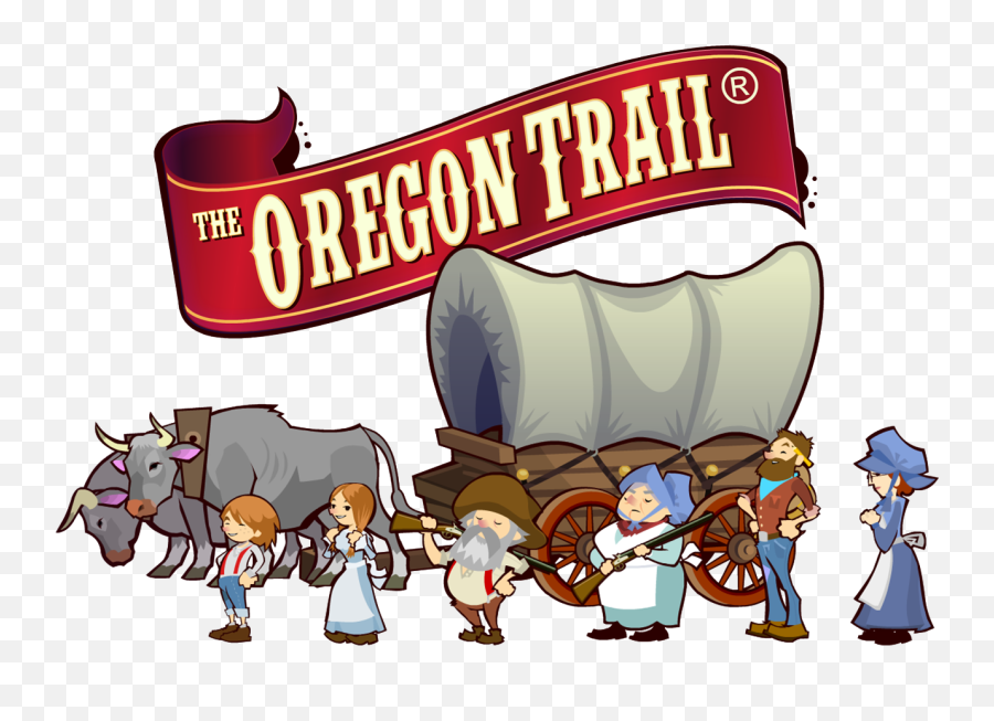 Wagon Train Oregon Trail Clipart - Clipart Oregon Trail Wagon Emoji,Wagon Clipart