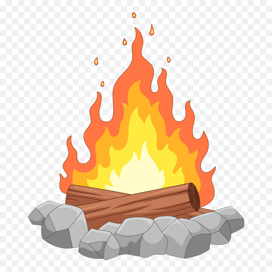Campfire Clipart - Clipartworld Campfire With Stones Clipart Emoji,Stone Clipart