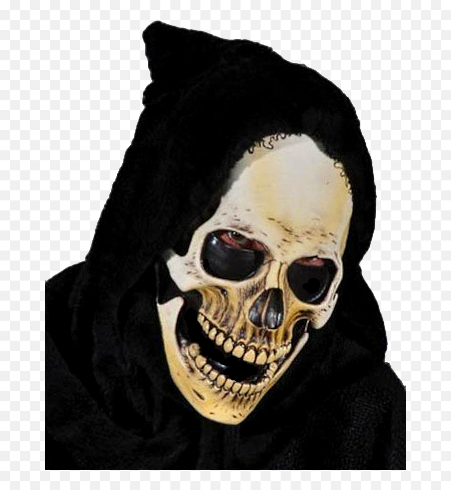 Horror Mask Grim Reaper With Hood - Skull Mask Hood Emoji,Reaper Png