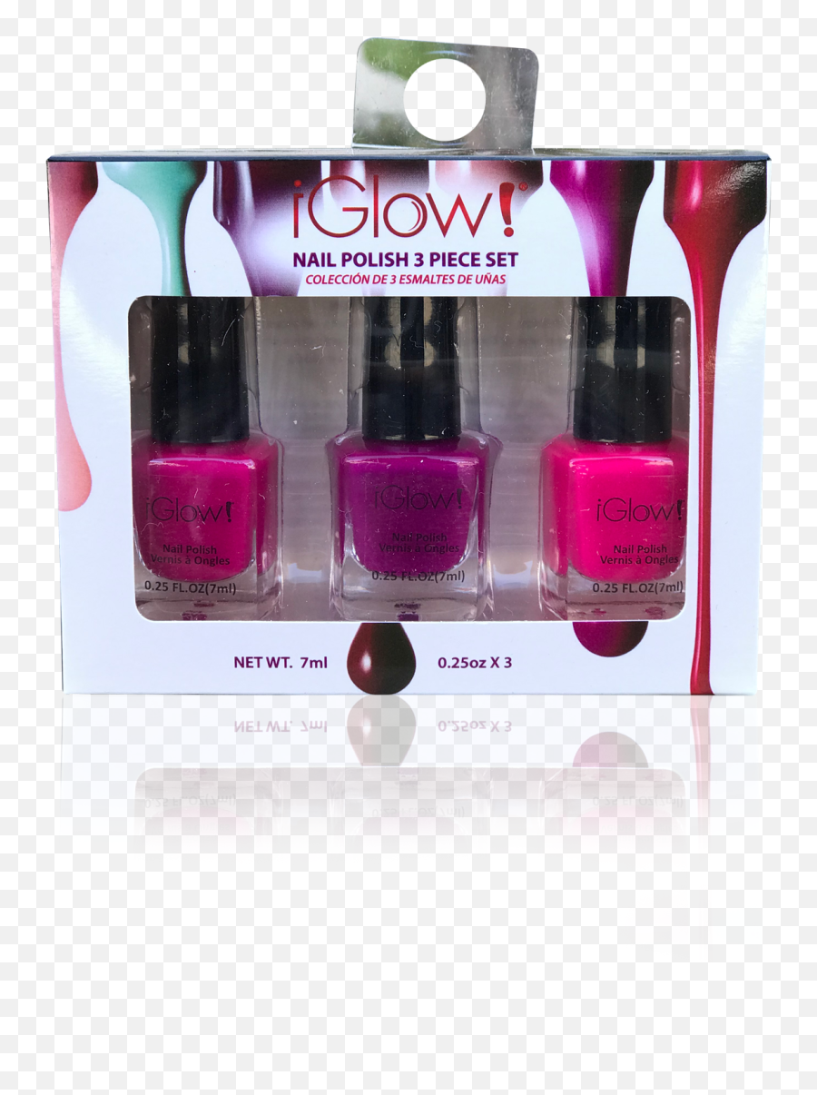 Iglow Nail Polish 3pk Shades - Pink Purple Pink U2013 Brush Emoji,Purple Glow Png