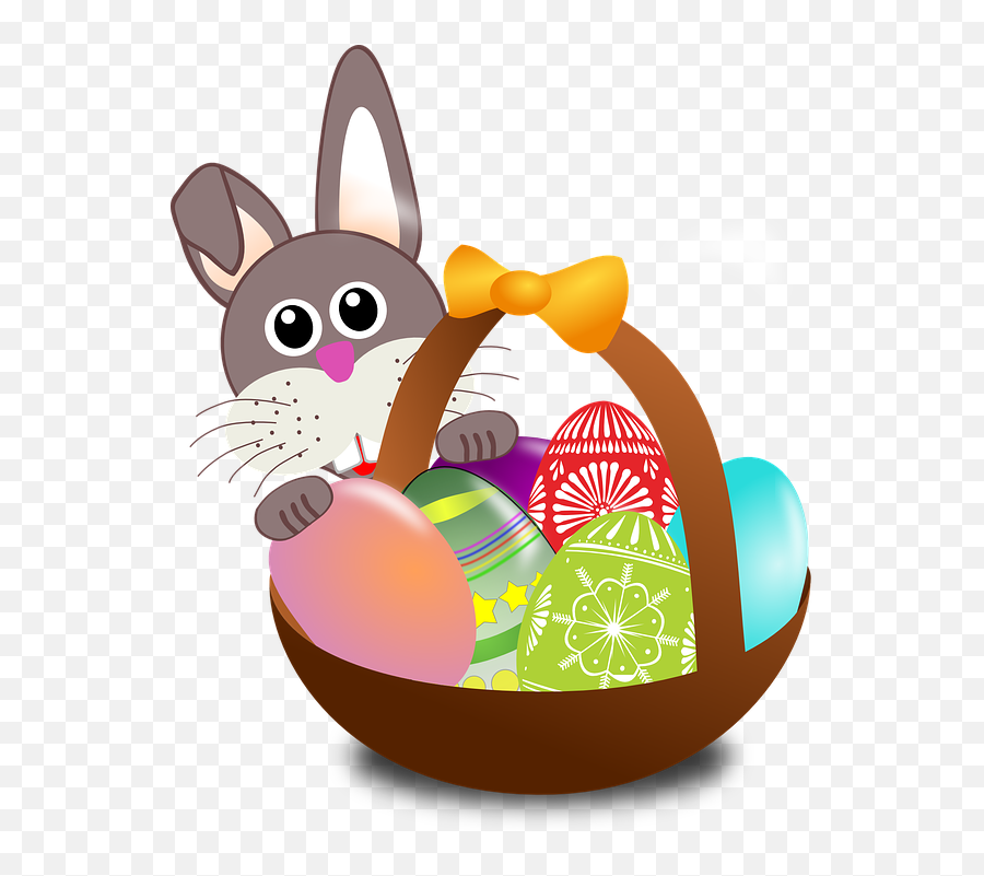 Easter Bunny Easter Easter Egg Food For Easter - 592x720 Emoji,Easter Egg Basket Clipart