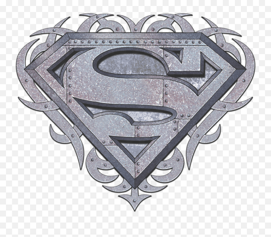Superman Tribal Steel Shield Menu0027s Regular Fit T - Shirt Emoji,Superman Logo Drawing