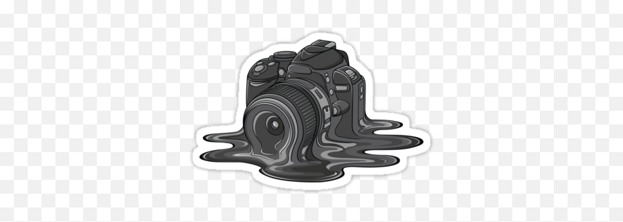 Camera Melt Sticker By Zomboy Hydroflask Stickers Tumblr Emoji,Melting Png