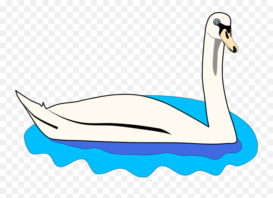 Line Art Swan Water Bird Png Clipart - Swans Emoji,Goose Clipart