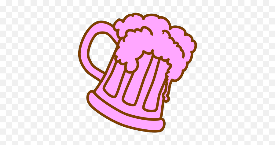 Pink Outline Beer Mug Clip Art At Clkercom - Vector Clip Pink Beer Png Emoji,Beer Mug Clipart